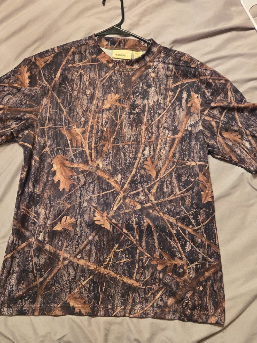 Gander Mountain Brown and Black Woodland Camo Short-Sleeve Shirt